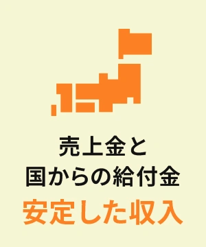 売上金と国からの給付金安定した収入
